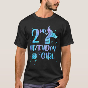 Camiseta Menina de Segundo Aniversário Sereia 2º Crianças P