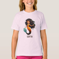 Menina de Sereia Africana - Nome Personalizado Afr