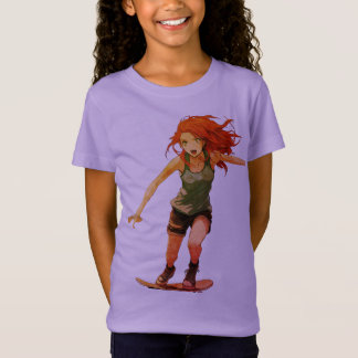 Camiseta Menina de Skater Anime
