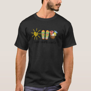 Camiseta Menina de Verão Com Desejos Simples Quer Sol Areia