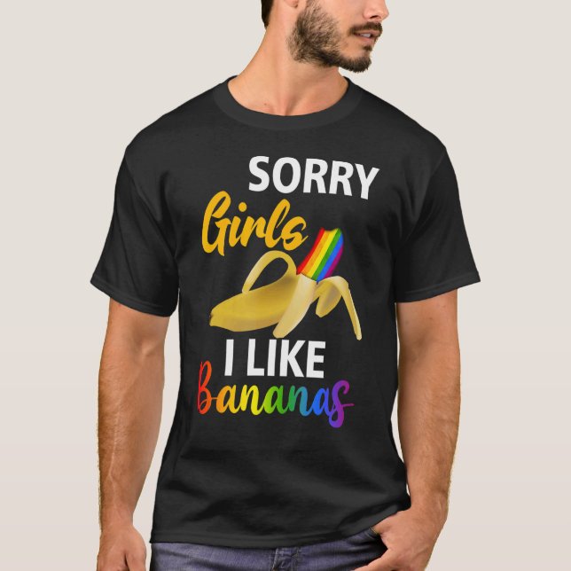 Camiseta Menina Desculpe Garota Eu Gosto De Bananas LGBT Ga (Frente)