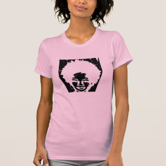 Camiseta Menina dirigida natural do Afro cor-de-rosa