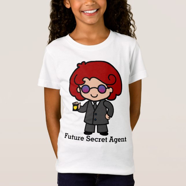 Camiseta Menina do Agente Secreto de Futuro (Frente)