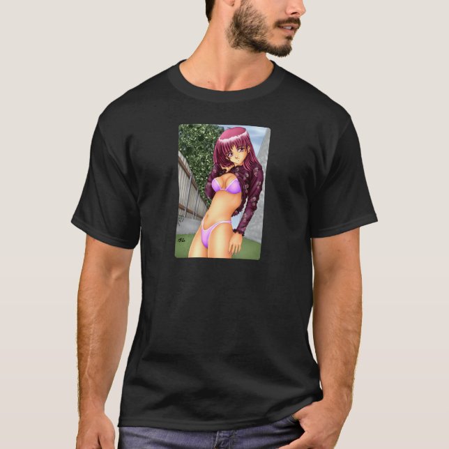 Camiseta Menina do Anime do biquini (Frente)