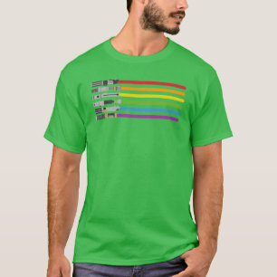 Camiseta Menina do arco-íris do sabre de luz