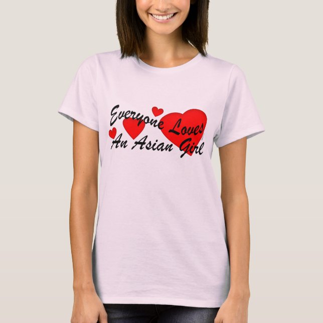 Camiseta Menina do asiático dos amores (Frente)