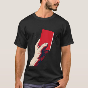 Camiseta menina do cartão vermelho de futebol