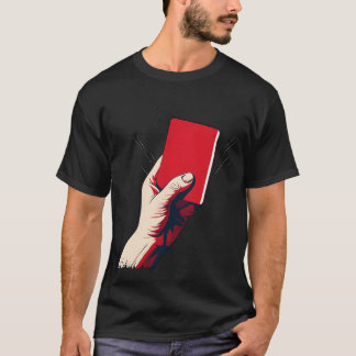 Camiseta menina do cartão vermelho de futebol