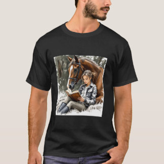 Camiseta Menina do Cavalo do Jardim de Fantasia