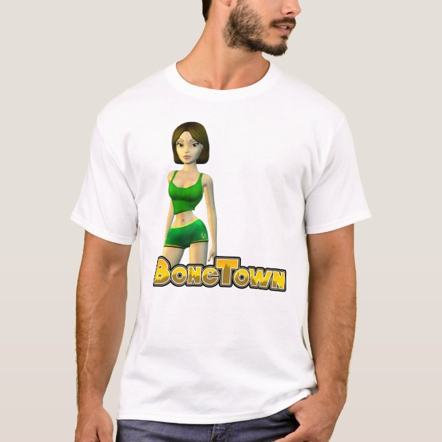 Camiseta Menina do exercício de BoneTown (Frente)