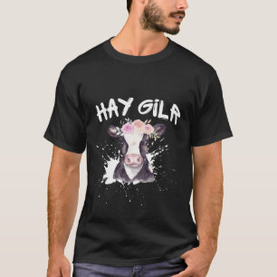 Camiseta Menina do Feno Agricultora Engraçado Gado Vaca Faz