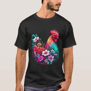 Camiseta Menina do Frango Floral Flor