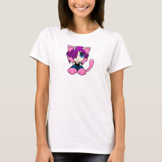 Camiseta Menina do gato de Emo