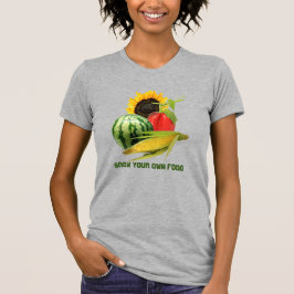 Camiseta Menina do Jardim Cultiva Comida / Legume Fruta
