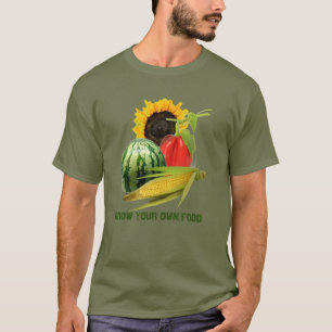 Camiseta Menina do Jardim Cultiva Comida / Legume Fruta
