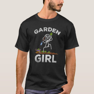 Camiseta Menina do Jardim Desenho de Palito Jardineira Plan