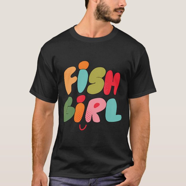 Camiseta Menina do Peixe (Rosa) (Frente)