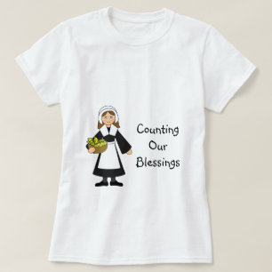 Camiseta Menina do peregrino da acção de graças