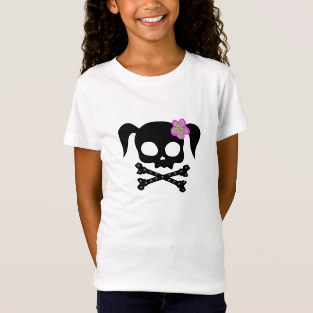 Camiseta Menina do pirata do rabo de cavalo (Frente)