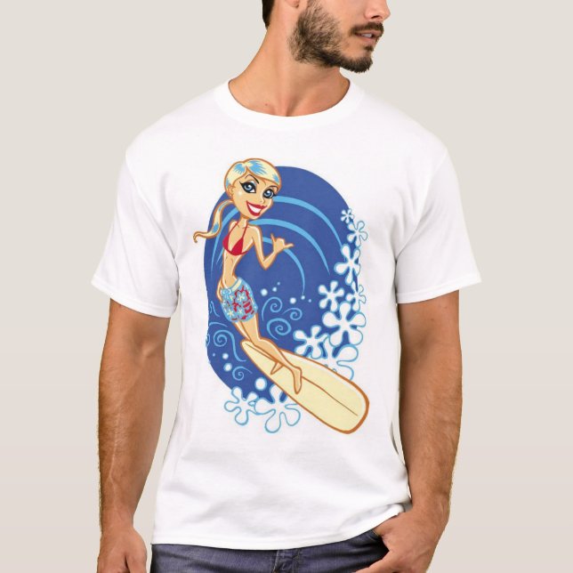 Camiseta Menina do surfista de Califórnia (Frente)