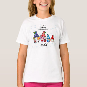 Camiseta Menina dos Gnomos da Família Personalizada da Famí