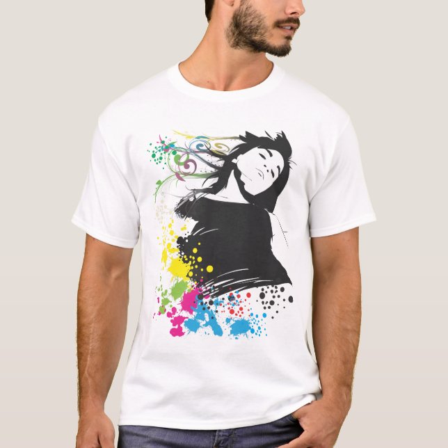 Camiseta Menina e cores. (Frente)