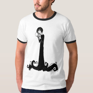 Camiseta Menina e crânio T branco