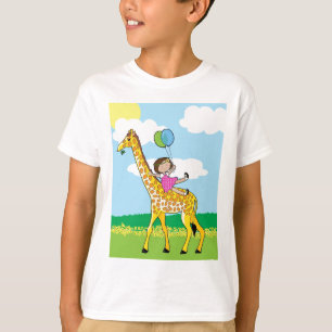 Camiseta Menina e girafa