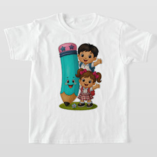 Camiseta 🧒👧💕Menina e Menino Fofo Desenho Infantil Básico