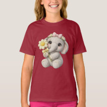 Menina Elefante de Crochê Fofa com Flor – Ideia de