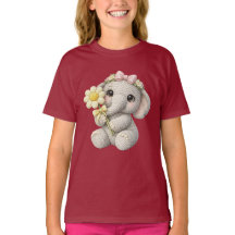 Menina Elefante de Crochê Fofa com Flor – Ideia de