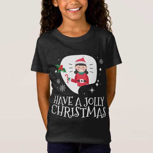 Camiseta Menina Elf de Natal (Frente)