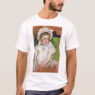 Camiseta Menina em um Bonnet Branco, Mary Cassatt