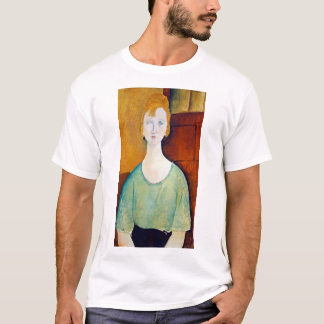 Camiseta Menina em uma blusa verde, Modigliani (Frente)