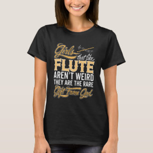 Camiseta Menina engraçada da flauta - senhora do Flutist