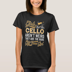 Camiseta Menina engraçada do violoncelo - senhora do