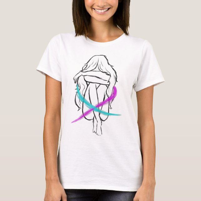Camiseta Menina Está Chorando Protesto Suicida (Frente)