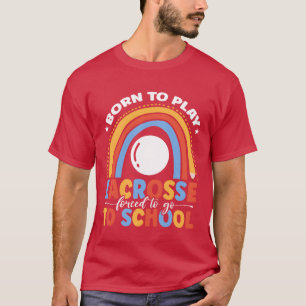 Camiseta Menina estudante de Borno joga lacrosse esportes f