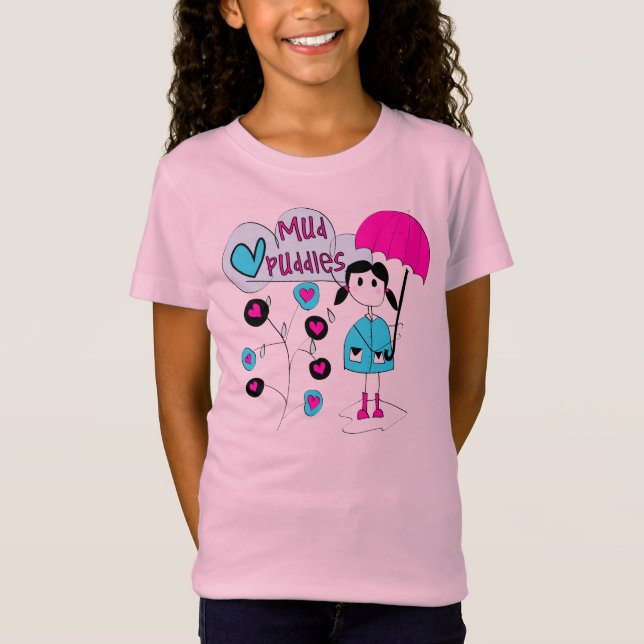 Camiseta Menina eu amo poças de lama (Frente)