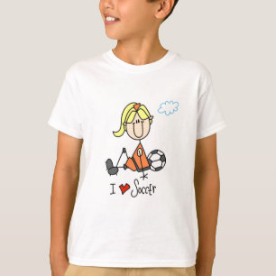 Camiseta Menina eu amo t-shirt e presentes do futebol