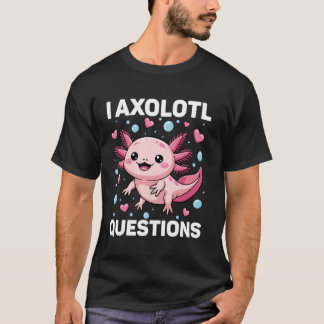 Camiseta Menina Eu Axolote Perguntas Roupa Fofa Crianças