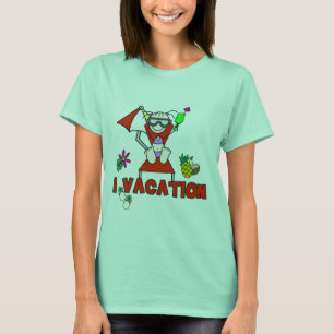 Camiseta Menina eu Vacation t-shirt e presentes