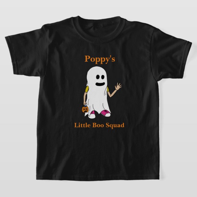 Camiseta Menina fantasma do Halloween Pequena Boo da Poppy (Postura )