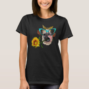 Camiseta Menina Fazendeira Bezerra Com Óculos E Girassol