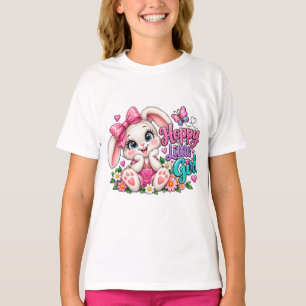 Camiseta Menina Feliz Coelhinho Borboleta