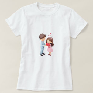 Camiseta Menina Feliz Dia dos Namorados Presentes bonit
