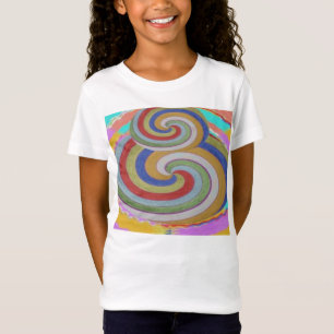 Camiseta MENINA FELIZ - espirais do arco-íris