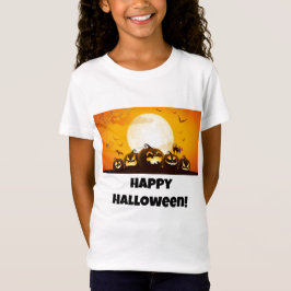 Camiseta Menina Feliz no Halloween