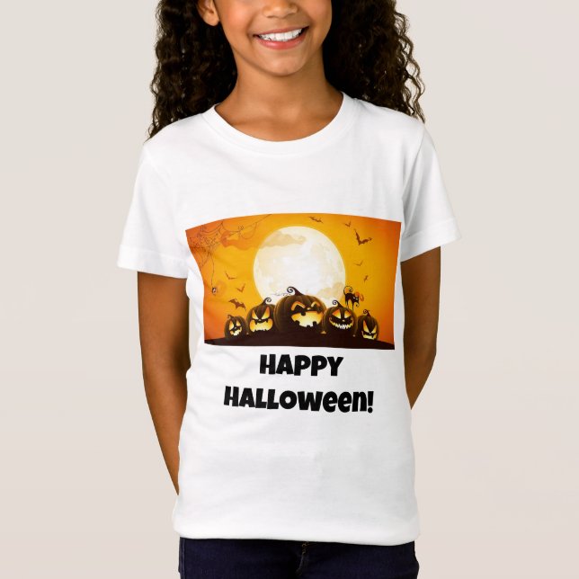 Camiseta Menina Feliz no Halloween (Frente)