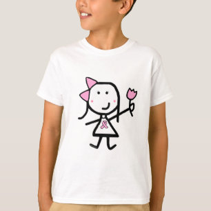Camiseta Menina & fita cor-de-rosa